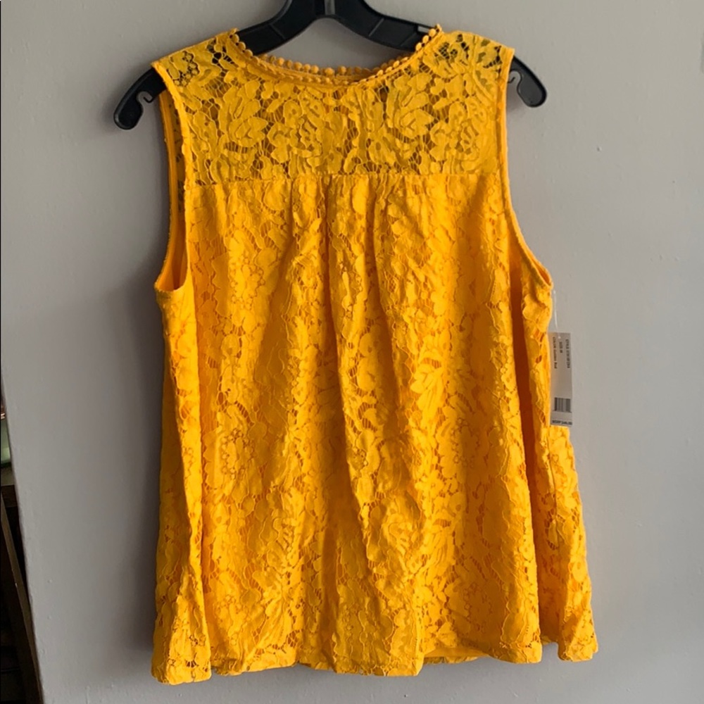 Nanette Lepore Mock Neck Sleeveless Lace Top.